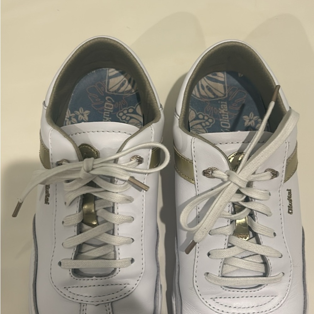 OluKai Ha’upu Sneakers White & Gold 9.5 - Picture 6 of 8